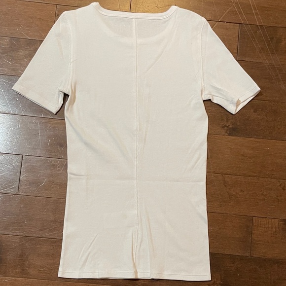 Everlane Luxe Rib Tee - White - Picture 3 of 4